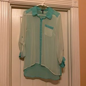 Sheer Button Down Blouse